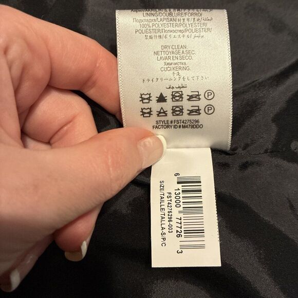 bcbg maxazria Black White Silver Metallic Tweed Long Sleeve Blazer Jacket Small - Picture 8 of 8